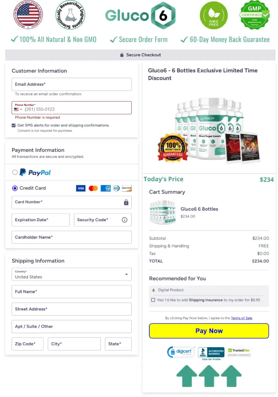 Gluco6 secure checkout